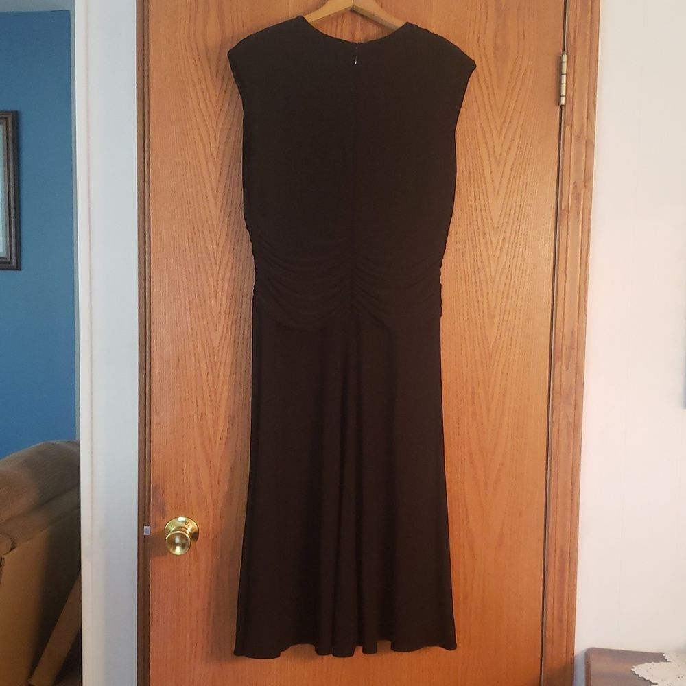 Black Joneswear Dress - Ruching at Front and Back Waist - Buckle Accent Sz 14 - Picture 2 of 6